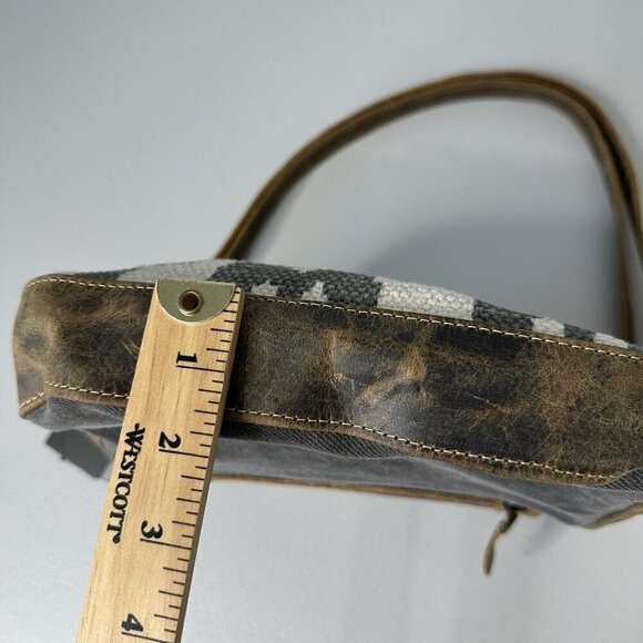 Myra Seeker Shoulder Bag Canvas Leather Brown - Picture 2 of 8